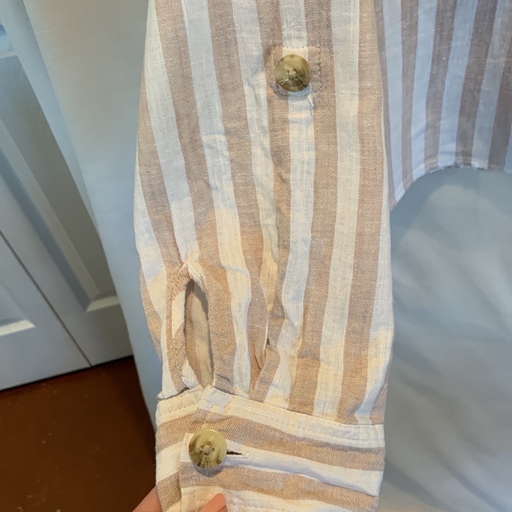 American Eagle Long Sleeve Linen Top - Picture 5 of 6